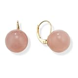14k Gold Rose Quartz Leverback Earrings