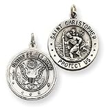 Sterling Silver Reversable US Army St.Christopher Pendant