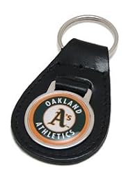 Oakland Athletics Leather Keychain