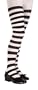 Girls White/Black Striped Tights - Child Small