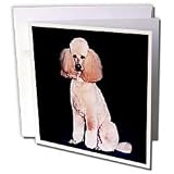Dogs Poodle - Pink Poodle - Greeting Cards-12 Greeting Cards with envelopes