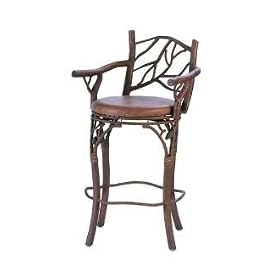 KALCO F230PD PONDEROSA SWIVEL BAR STOOL, DISTRESSED BROWN LEATHER CUSHION INCLUDED by Kalco