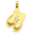 14k 3-D Key West Flip-Flops Pendant