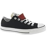 Converse Chuck Taylor All Star Lo Top Double Tongue Black/Red/Gray Canvas Shoes 1v301
