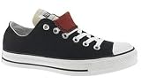 Converse Chuck Taylor All Star Lo Top Double Tongue Black/Red/Gray Canvas Shoes 1v301