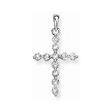 Sterling Silver 3/8 ct. Cubic Zirconia Cross Pendant with Chain