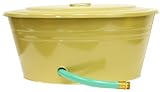 Houston International 6727E TG 23-Inch Steel Garden Hose Pot, Tuscan Green