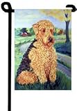 Airedale - Patience - 2 Ply Garden Flag 11x15 - 2 Sided By Lyn Hamer Cook