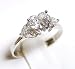 14k Triple Heart Cubic Zirconia CZ Ring - Size 6.0 in White Gold
