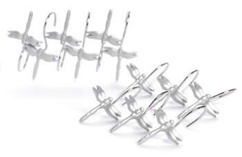 Click here for Silver DRAGONFLY SHOWER CURTAIN HOOKS bathroom prices