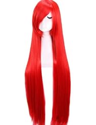 Taobaopit 100cm Long Red Straight Cosplay Wig