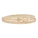 Adoptfade Womens Skinny Belt Solid Color PU Leather Waistband,Beige