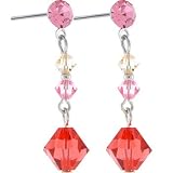 Padparadscha Austrian CRYSTAL ERUDITE Dangle Earrings thumbnail