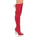 Legend 5 Inch Sexy Thigh Boot With Lace At The Rear Red Leather High Heel Boot Pleaser