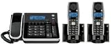 GE Dect 6.0 Black Corded Base Phone with Caller ID, Digital Answering System,and 2 Cordless Accessory Handsets (28871FE3)