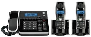 GE Dect 6.0 Black Corded Base Phone with Caller ID, Digital Answering System,and 2 Cordless Accessory Handsets (28871FE3)