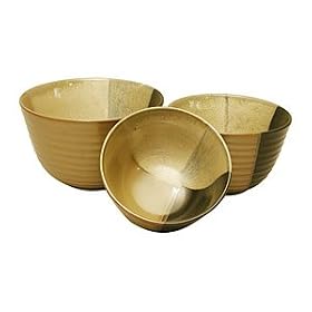Gold Dust Set of 3 Mixing Bowls- Black by Sango