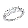 Sterling Silver Rhodium Engagement Ring with Clear CZ - Size: 6-9