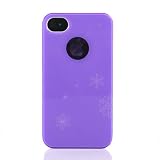 【全6色】iPhone4Sケース　iPhone4/4S両対応ハードケース  パープル　雪の結晶　アイフォン4 /4S 対応　ラバーコーティング　Plastic Case for iPhone4S / 4 液晶保護フィルム USB充電ケーブル付 (7275-5) 雪の結晶