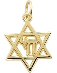 Rembrandt Charms Star of David with Chai Charm