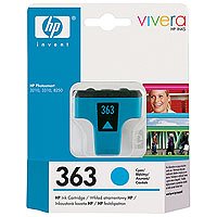 HP C8771EE vivera ink inkjet print cartridge 363 cyan blue C8771E