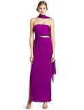 HALSTON HERITAGE Women's Sarong Gown, Fuschia, 0