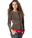 DKNY Jeans Collarless Stretch Velvet Jacket