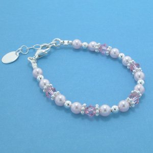 Click here to buy Swarovski Crystal and Pearl Baby Bracelet by Hosiery & More.