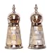 Decorative Salt & Pepper Shakers with Pearl Colored Resin Inlaid Sides