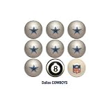 Dallas Cowboys NFL Licensed Billiards Ball Set of 9 (7 Team, 1 Cue,1 Eight Ball)