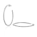 Sterling Silver & Diamond Inside-Outside Hoop Earrings (0.10ct - 39MM Diameter)