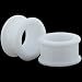 Pair 2 Gauge (6mm) - White Silicone Flexible Acrylic Ear Plug - Body Jewelry