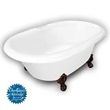American Bath Factory B1-3720-WW-DM7-M2-15-OC-C1-CD Duchess Double Ended Clawfoot Bathtub in White,