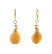 Earrings - E349 - Genuine Morocco Agate Gemstone and Fire Polished Glass Beads ~ Oval