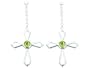1.25 Ct.T.W. Genuine Round Peridot in Sterling Silver Cross Earrings