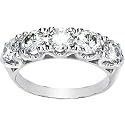 14K White Gold Created Moissanite Anniversary Band Ring