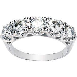 Childrens Toyshop  Jewelry : 14K White Gold Created Moissanite Anniversary Band Ring