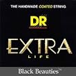 DR Strings BLACK BEAUTIES - EXTRA-Life Black Coated Electric 10-46