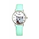 Reflex - 1014221L - Montre Femme - Quartz analogique - Bracelet Menthe - Ecran Blanc orné d'un Yorkshire Terrier
