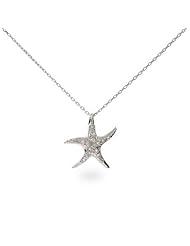 Sterling Silver CZ Starfish Pendant