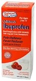 Ibuprofen Childrens Oral Suspension, Pain Reliever/Fever Reducer, Dye-Free Original Berry Flavor By KPP - 4 Oz