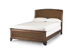 Queen Size Bed with Woven Panels in Dark Brown Mahogany