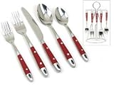 Cambridge Silversmiths Caravel Red Flatware Set with Storage Caddy 20-pc.