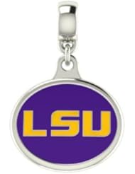 Louisiana State LSU Tigers Collegiate Drop Charm Fits Most European Style Bracelets Including, Chamilia, Zable, Troll and More. High Quality Charm in Stock for Immediate Shipping.