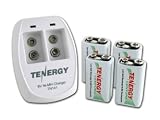 Tenergy TN141 2 Bay 9V Smart Charger with 4 pcs Centura Low Self-discharge 9V NiMH Rechargeable Batteries