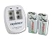 Tenergy TN141 2 Bay 9V Smart Charger with 4 pcs Centura Low Self-discharge 9V NiMH Rechargeable Batteries