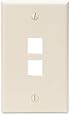 LEVITON 41080-2TP 2-Port QuickPort Wall Plate, Light Almond