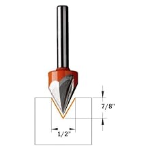 CMT 858.001.11 Laser Point Router Bit 1/4-Inch Shank, 1/2-Inch Cutting Diameter, 7/16-Inch Cutting Length, 60 Degree Cutting Angle