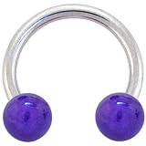 Purple MIRACLE BALL Horse Shoe Circular Barbell