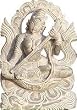 ShalinCraft Religious Sculpture Statue of Goddess Saraswati Made in Stone 1.75 inches 0.75" x 2.5" x Weight 0.11 Kg (sos219)